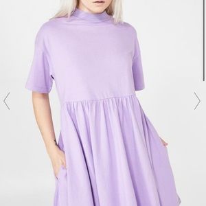 NEW lazy oaf lilac short sleeve sally dress size X Small (will fit up to M)
